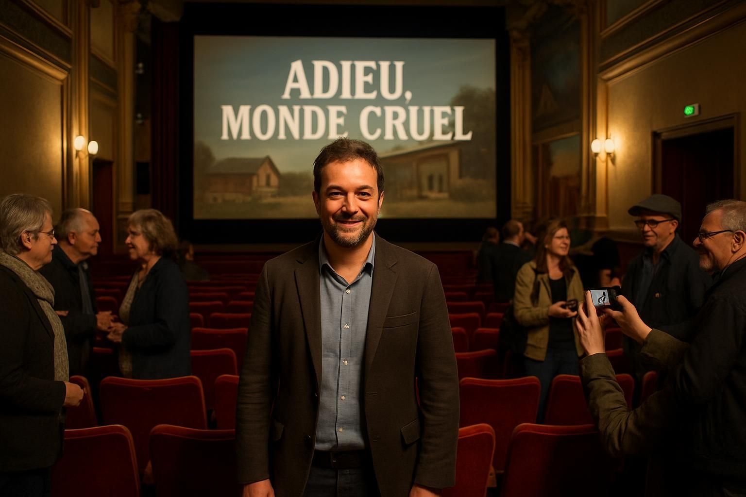 le réalisateur du film « adieu, monde cruel » fait une visite exceptionnelle dans un cinéma de lisieux, lieu de tournage d'une partie du film, pour partager les coulisses et son expérience unique.