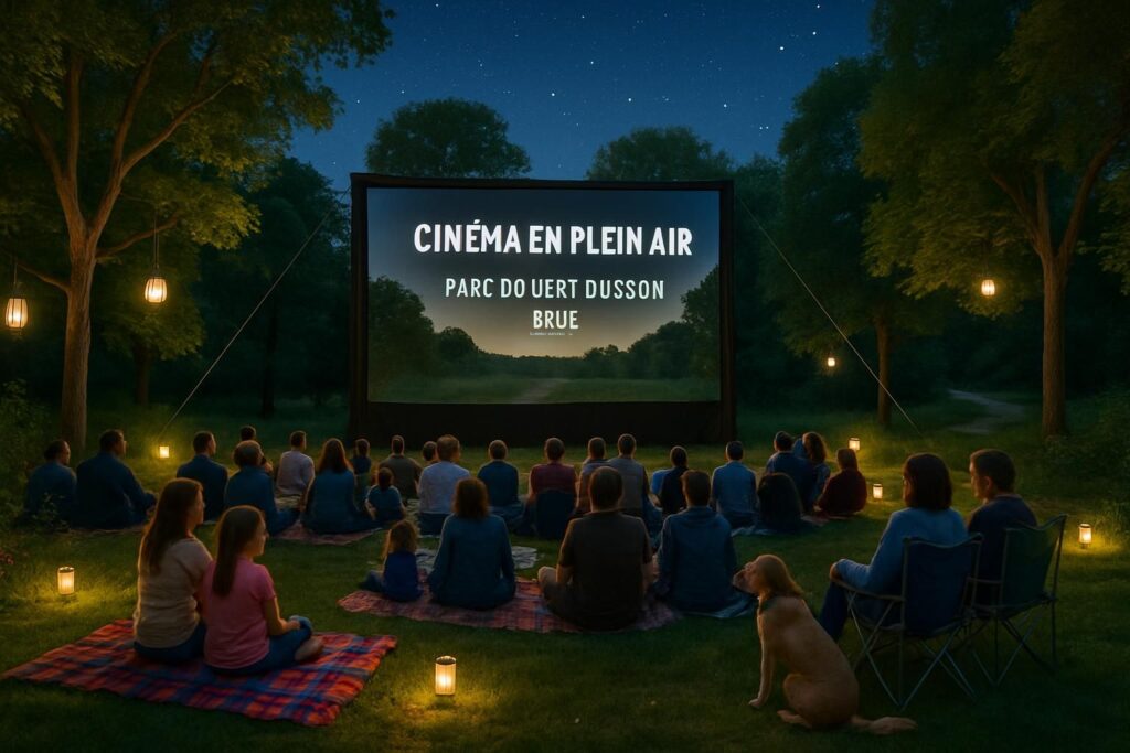 profitez d'une expérience cinématographique unique en plein air au parc du vert buisson à bruz. films, ambiance conviviale et nature au rendez-vous pour toute la famille.